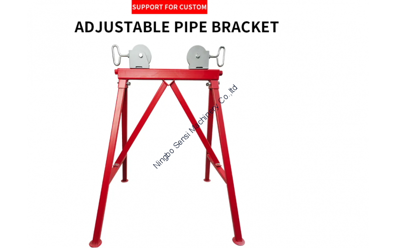 Roller support adjustable height adjustable pipe support with wheel four support with heavy pipe stand